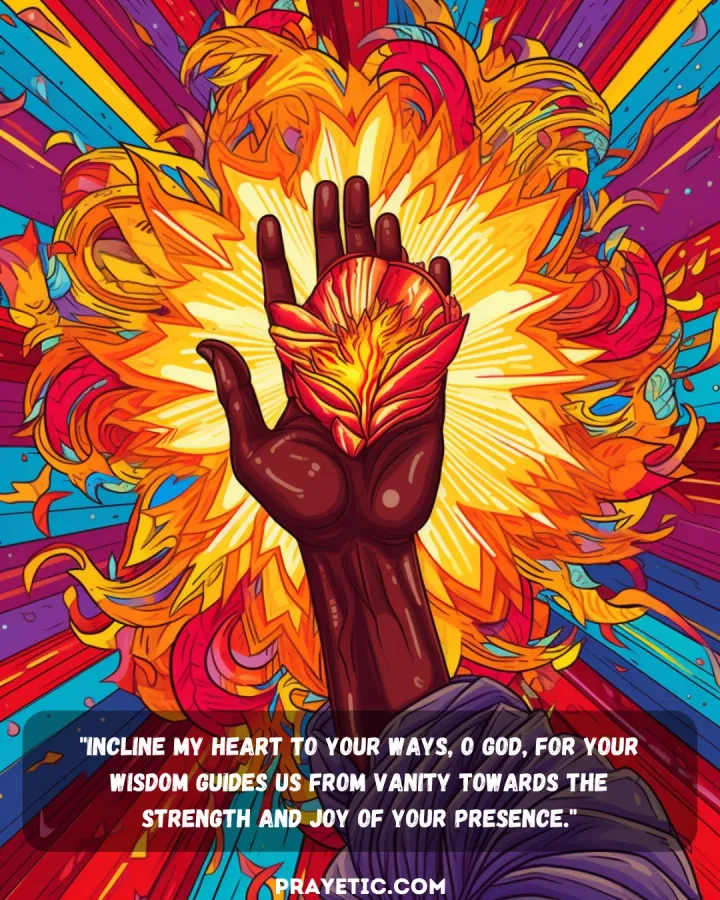 A head holding a heart in prayer on a colorful background featuring a prayetic.com quote.